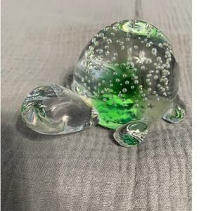 Turtle Paperweight Murano Style w/ Controlled Bubbles